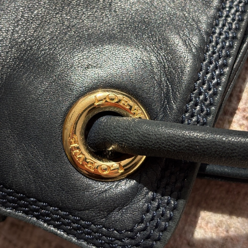 vintage Loewe shopper bag dark navy blue - Picture 4 of 8
